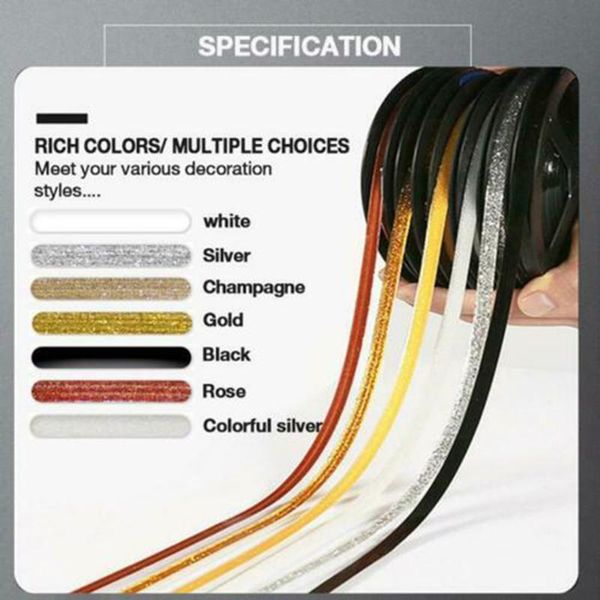

self-adhesive trim edges tape decorative corner side edges strip for floor wall ceiling tp899, Black;white