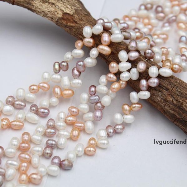 

5mm/86pcs natural purple pink white oval freshwater pearl for diy necklace bracelet jewelry finding t200507