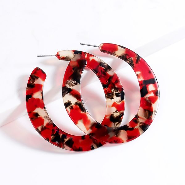 

charm circle earrings colorful acrylic hoop for women resin geometric boho statement earring big pendientes jewelry, Golden