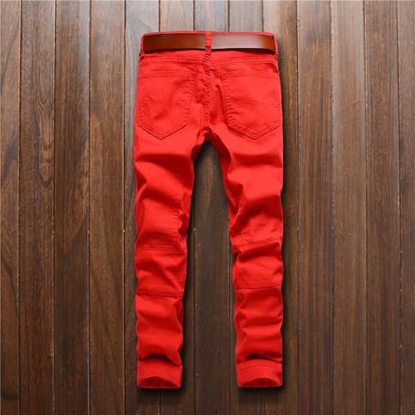 

2020 european and yf american men's stretch slim straight pleated jeans 1073, Black