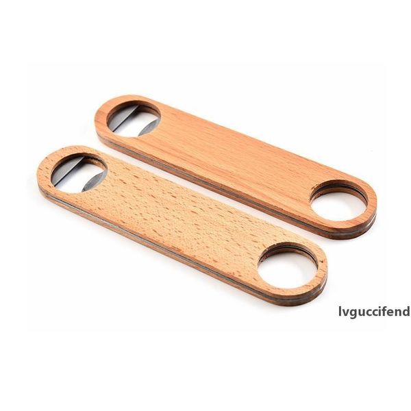 

solid wood handle beer bottle opener stainless steel flat bottle opener creative kitchen bar tools wb353