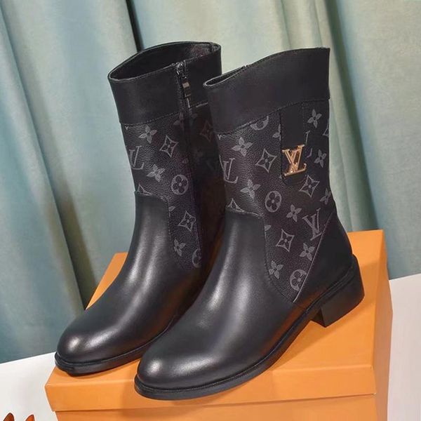 

womens wedge motorcycle ankle boots autumn winter leather platform boots winter ladies party fashion shoes with box bottes femmes lady s, Black