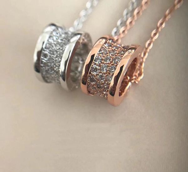 

popular fashion brand full diamond spring pendant designer necklace luxury jewelry women engagement wedding party lovers gift, Silver