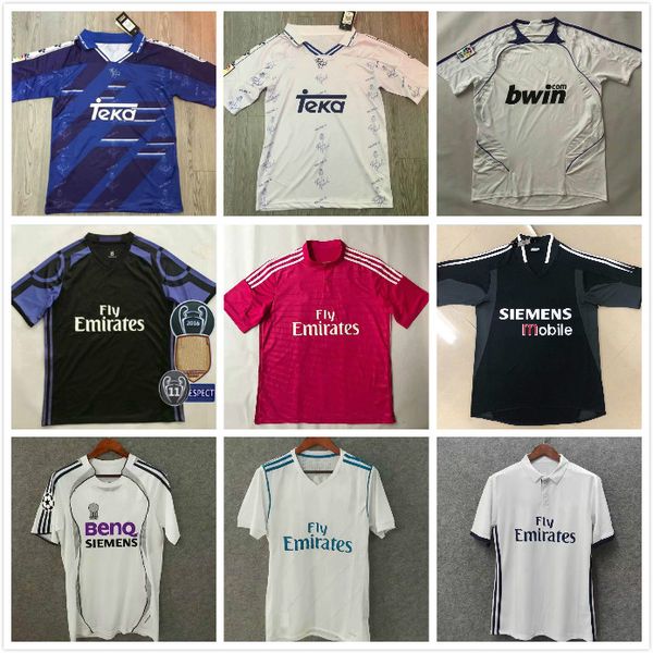 

1997-2000 real madrid seedorf raul mens retro soccer jerseys 2001-2007 zidane beckham 2011-2018 ronaldo kaka' sergio ramos football shi, Black;yellow