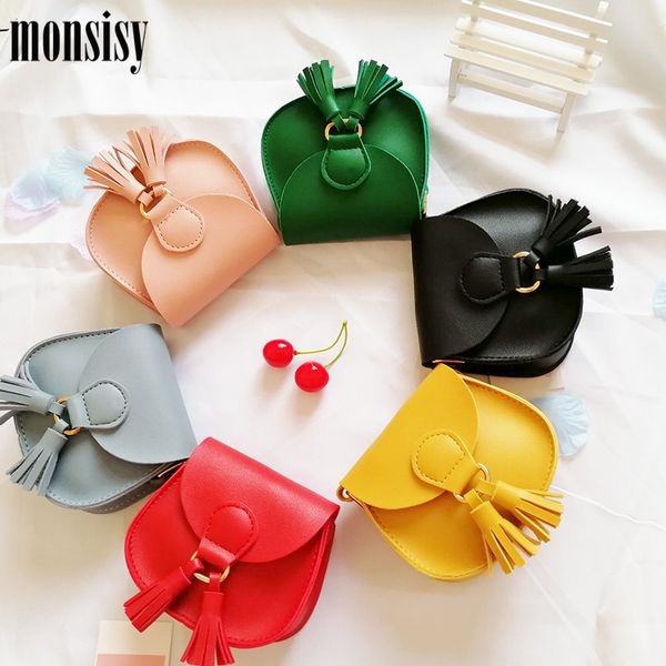 

mini women small crossbody for girl monsisy and handbag children bag kid shoulder bag purse wallet tassel cute fringe 10pcs weoul, Red;black