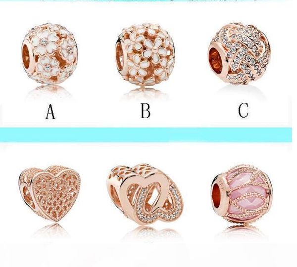 

r 2020 s925 sterling silver jewelry diy beads fits pandora ale charm for pandora bracelets for women european rose gold color, Black