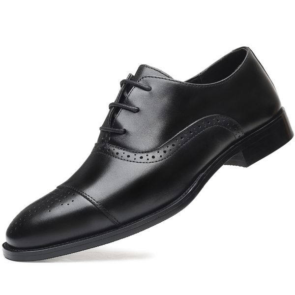 

genuine leather shoes men,lace-up business men shoes,men dress shoes,summer oxfords spring autumn cowhide, Black