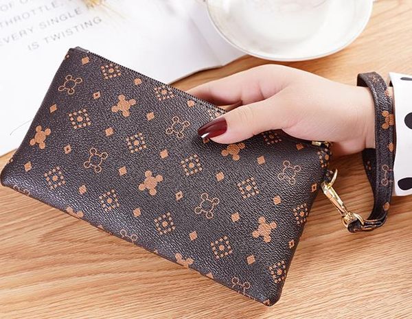 

designer bag 2020 new fashion printing female clutch pu leather coin purse hand bag ing, Red;black