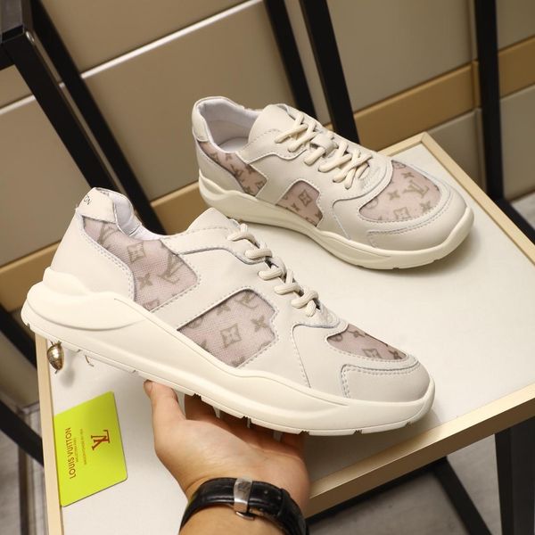 

2021-2020j high -end men 's leather letter low -lace -up casual shoes ,high -quality large size fashion outdoor sports shoes ,size, Black