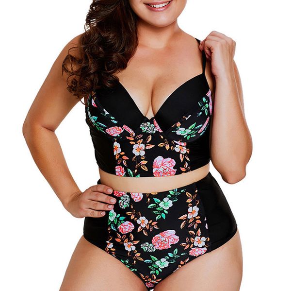 

new print super big size bikinis plus size solid fat womens bikini sets summer beachwears swimsuits swimwears ff5, White;black