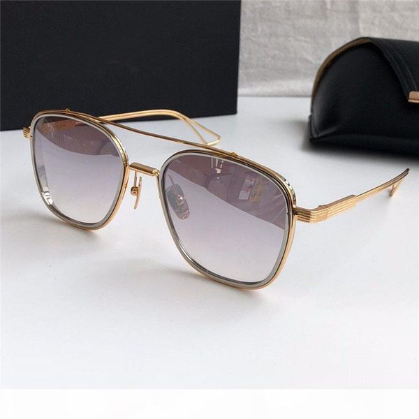 

new luxury sunglasses men design metal vintage titanium sunglasses fashion style square frame uv 400 lens with original case, White;black