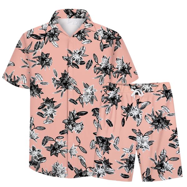 

cloudstyle mens suits 3d printed unique paintings shirts men+shorts set men short sleeve shirts casual men clothing sets, Gray