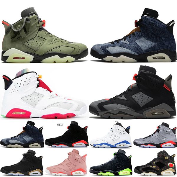 

6 6s old black infrared mens basketball shoes hare new bred sports blue unc tinker hatfield men sports trainers sneakers