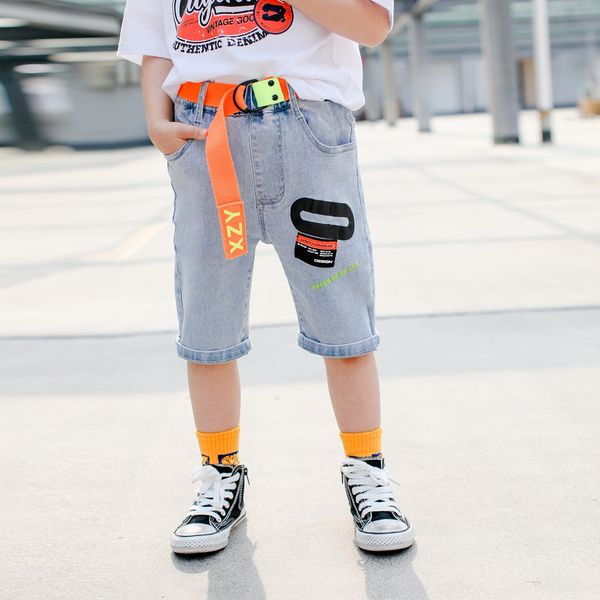 

xclmb wear men's shorts wear new jeans panty children's jeans summer thin korean fashion brand medium and large children's pa, Blue
