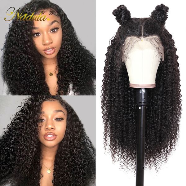 

Nadula Curly Human Hair Wigs 13*4/6 Brazilian Wigs Pre plucked with Baby Hair Lace Front Human Hair Wigs, Natural color