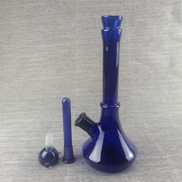 tutto blu classico bicchiere bong in vetro da 9,8 pollici per acqua vaso dab rig narghilè bong da 18 mm per fumare