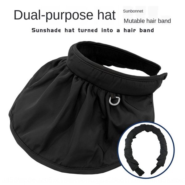 

south korea east gate shell summer outdoor sun sun shell visor sunscreen roll sunshade hat big brim foldable empty hat female, Blue;gray