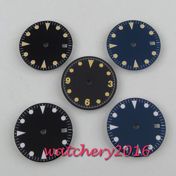 

28.5mm sterile watch dial luminous make date fit 2824 2836 miyota 8215 821a 8205 movement