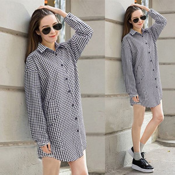 

elegant check shirts women's spring blouse zanzea 2020 long sleeve blusas female button bow blusas oversized short vestidos, White