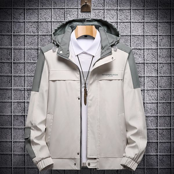 

men color block bomber jacket men waterproof windbreaker jackets male streetwear coat patchwork tactical outwear jacket, Black;red