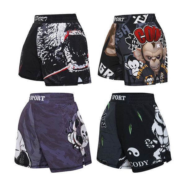 

детские спортивные идущие обучение животных pattern шорты combat pants мальчиков шорты дети бокса стволы детский кикбоксингу, White;black