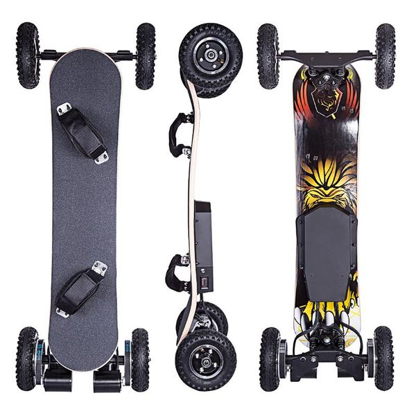 

4-wheel all-terrain off-road electric skateboard with endurance distance 30-35km - au/uk/us/eu plug