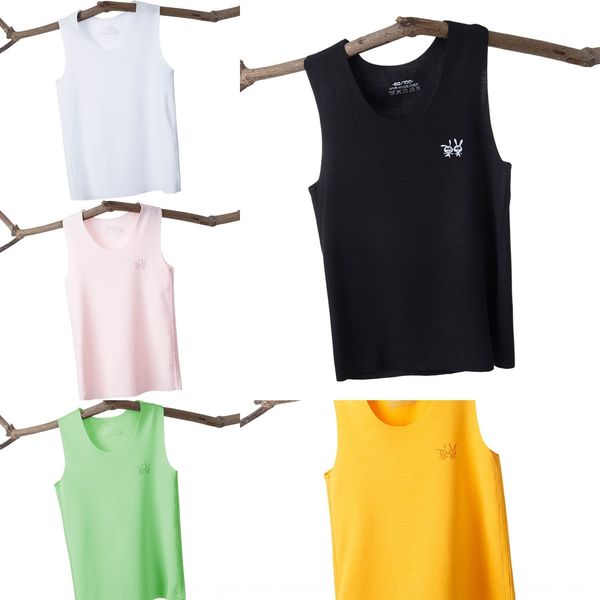 

2020 new infant vest small medium and large children traceless modier cotton ice silk vest high elastic breathable, Blue