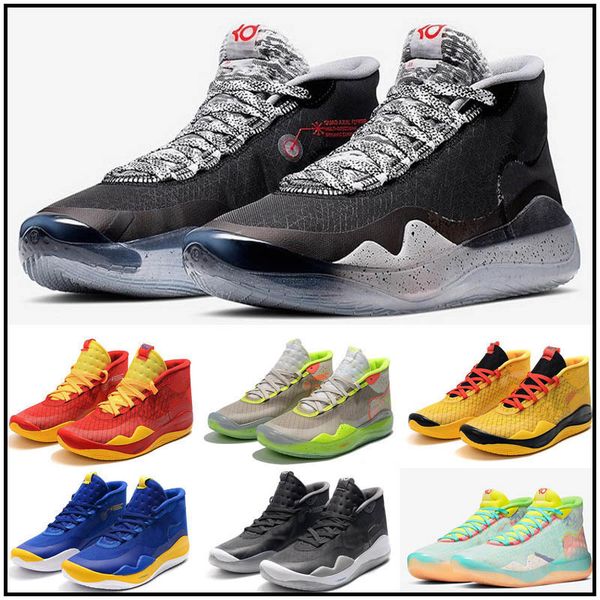 

new new mens kd 12 kids basketball shoes for mens sport sneakers man's kd12 sneakers fashion man trainers male sports chaussures, Black