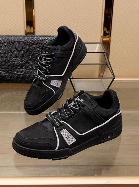 

2020o luxury limited leather daily low casual sneakers, fashionable wild outdoor men's shoes, size: 38-45, Black