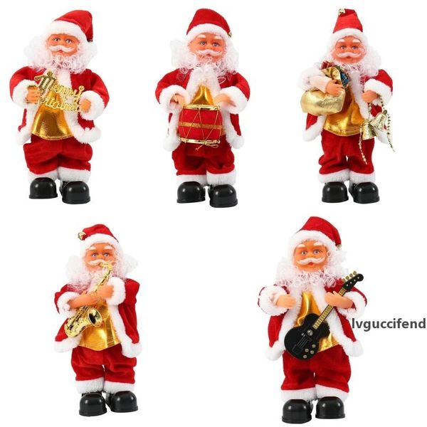 

electric santa claus xmas singing dancing saxophone doll toy kids new year gift home deskornament