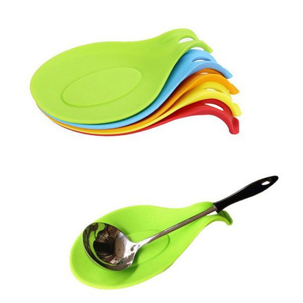 

Silicone Insulation Spoon Rest Heat Resistant Placemat Drink Glass Coaster Tray Spoon Pad Eat Mat Pot Holder Kitchen Accessories