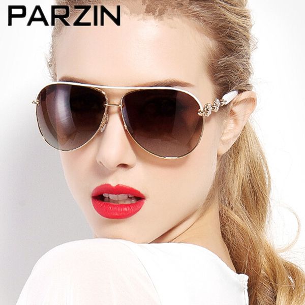 

parzin handmade rhinestone polarized sunglasses women luxury female sun glasses for driver shades helioscope eyepiece 9613, White;black