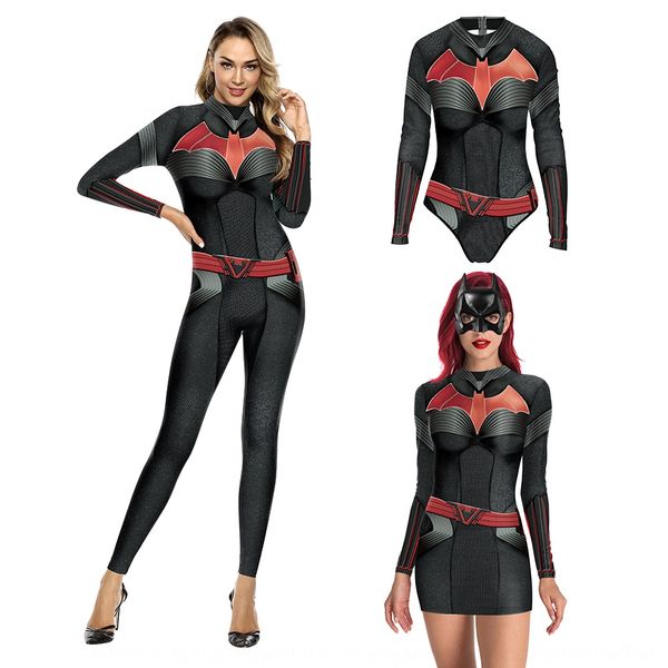 

2020 new bat woman series 3d printed clothing body clothes digital clothing digital cosplay jumpsuit, Black;red