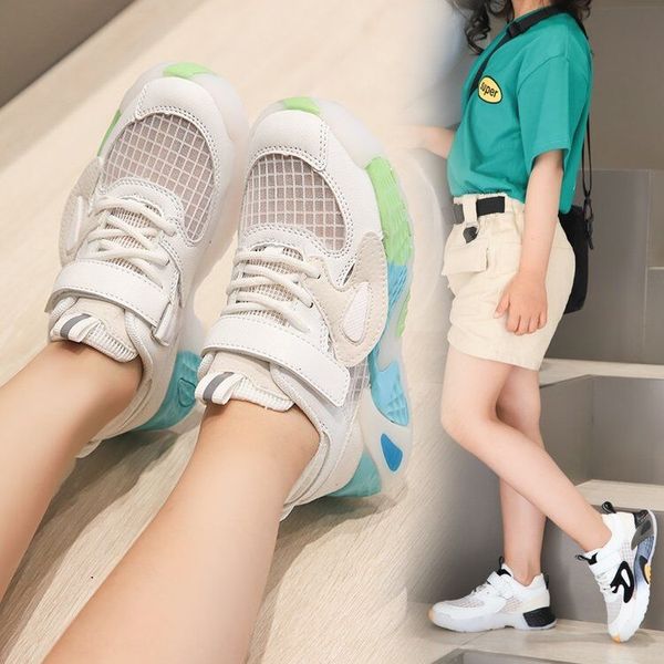 

online sports celebrity dad 20 summer new children's sports middle and large children's casual shoes women's ins trendy singl, Black