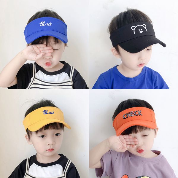 

korean style children's empty sunscreen cap cap summer baby's sun-shading sun-proof with no duck tongue hat baby's sun hat, Blue;gray