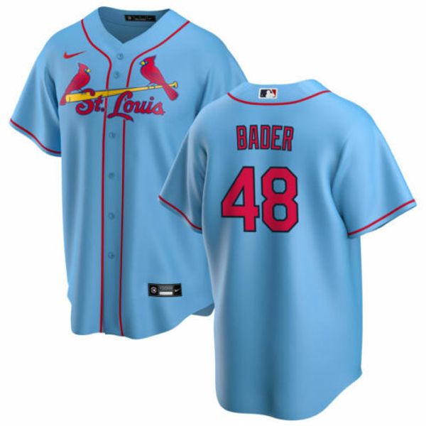 

harrison bader #48 all colors 2020 mens stitched xs-6xl baseball jerseys, Gray