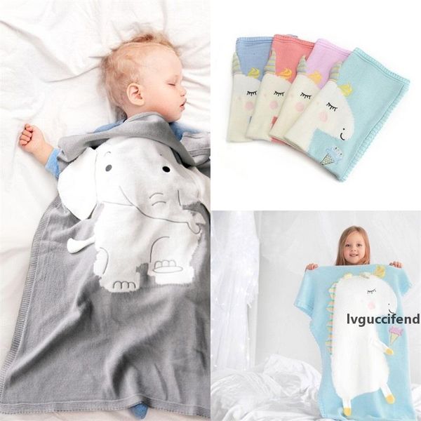 

baby unicorn blanket three-dimensional ears children knitting blankets fashion and popular selling blue red green color 44js j1