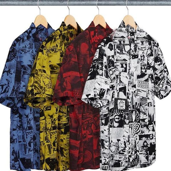 

18ss sp oil painting printing tee high street retro comfortable loose casual men and women couple tide short sleeve t-shirt hfsstx033, White;black