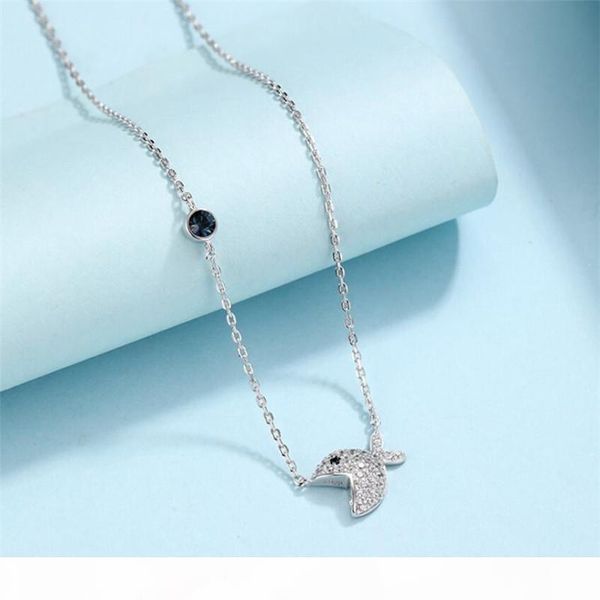 

simple fashion jewelry 925 sterling silver fish bone pendant pave white sapphire cz diamond gemstones party women clavicle necklace gift