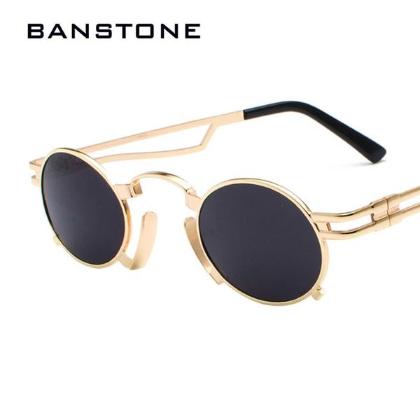 

banstone men metal oval frame steampunk gothic vampire sunglasses retro uv400 sun glasses cosplay styling, White;black