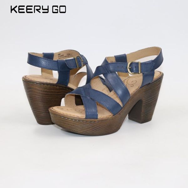 

new leather sandals women sandals cross rome women's high-heeled woman, Black