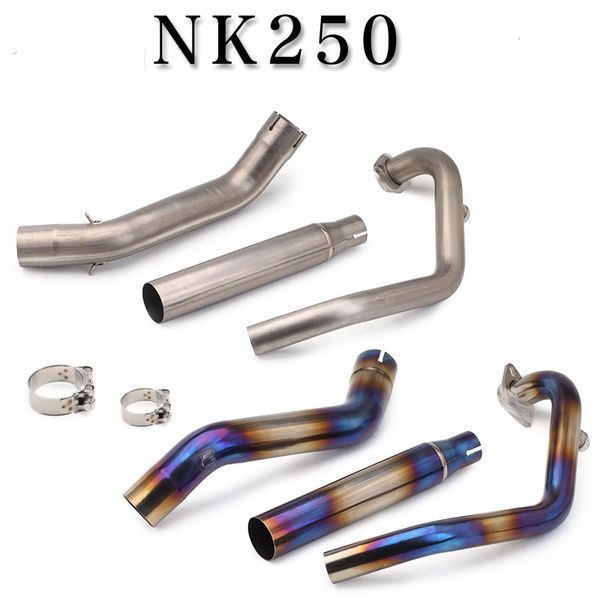 Slip-on für CFMoto NK 250 250NK NK250 Motorrad-Auspuffanlage Escape modifizierte Titanlegierung vorne mittlere Verbindungsrohrverbindung