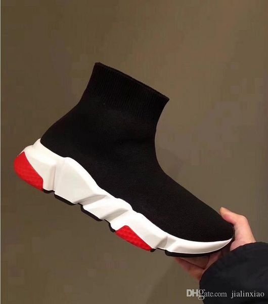 

brand designer sneakers air sock shoes speed trainer men women fashion triple s baskets race runner superstars shoes, Black