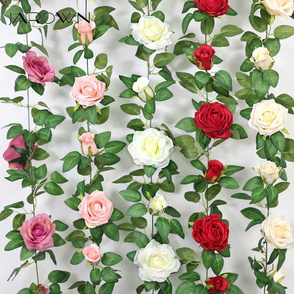 

decorative flowers & wreaths jarown artificial 2m multi flower rose vine fake european home wall hanging rattan wedding decor f