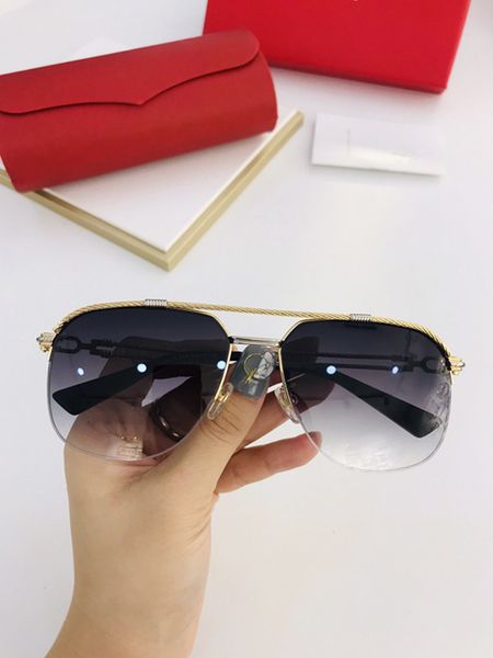 

2020 новые ct0188 pilot мужчины площади halfrim солнечные очки качества unisex uv400 gradient модельер солнцезащитные очки 58-18-135 полный