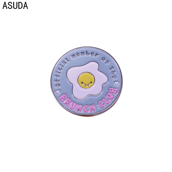 

brunch club brooch and enamel pins men and women fashion jewelry gifts anime movie novel lapel badges, Gray