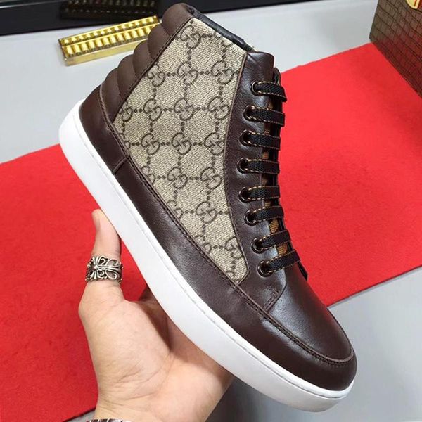 

new arrival men 's high sneaker zapatos de hombre casual men boots fashion classic lace -up sports men shoes lightweight luxury sn, Black