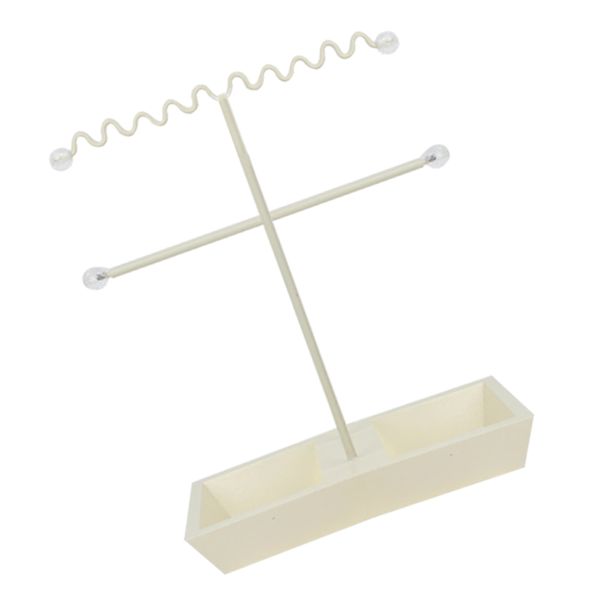 

luxury jewelry organizer hanging stand earrings storage hanger holder display with tray, 2 tiers, Black;white