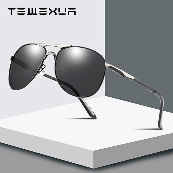 

tewexua sunglasses men/women polarized sunglasses outdoor driving classic mirror sun glasses men metal frame uv400 eyewear, White;black