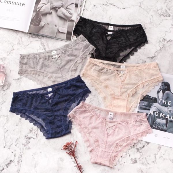 

крест hollow сексуального соблазн тонкого кружева женского белья оборок подарки нижнего белье шорты кружево шорт половины hip женщины breifs, Black;white